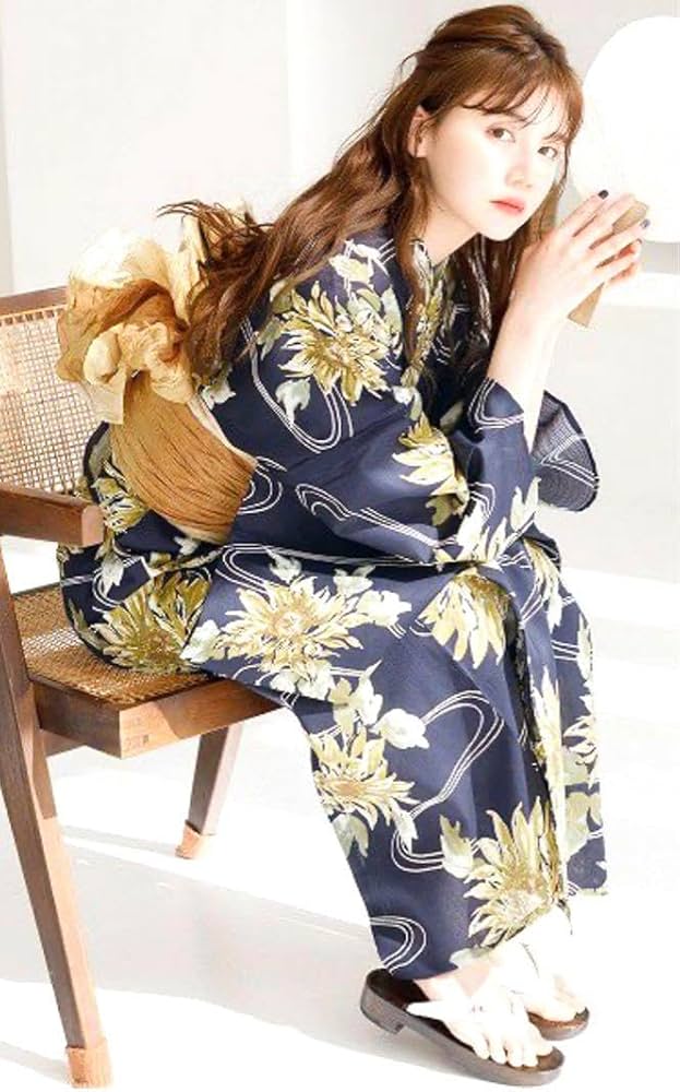 新品】大人気☆Dita ディータ 浴衣夏色の向日葵しらべ墨色1人で